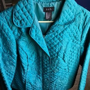 Turquoise quilted lightweight jacket